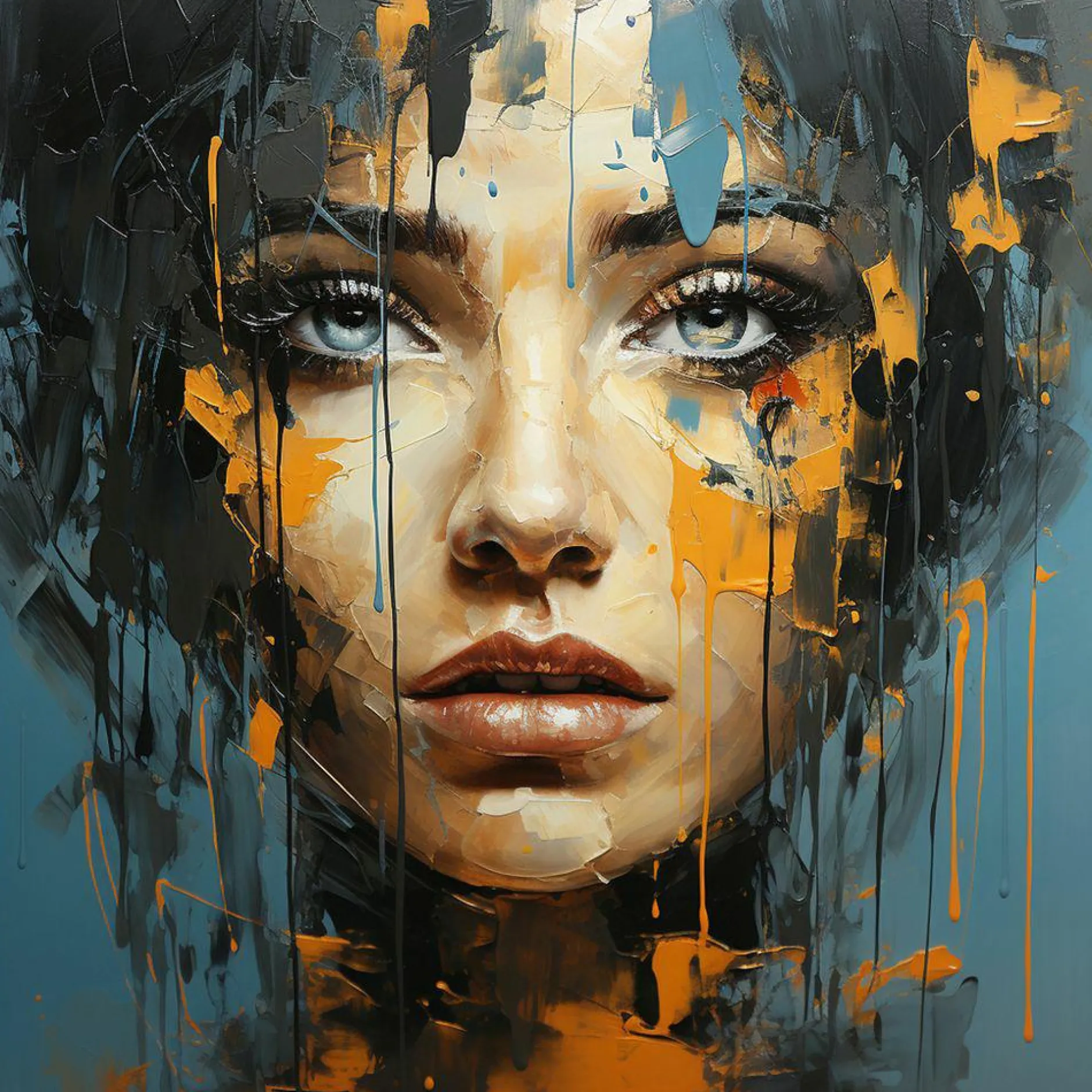 Sale Acrylglasbild BLUE EYE GIRL Acrylbilder