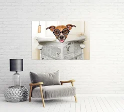 Discount Akustikbild HUND MIT ZEITUNG Akustikbilder|Zeitungsständer
