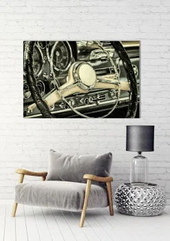 New Akustikbild OLDTIMER LENKRAD Akustikbilder