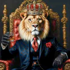 Clearance Aludibondbild LION KING V Metallbilder