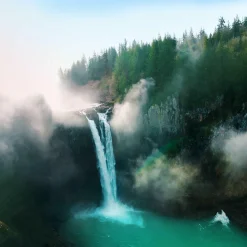 Hot Aludibondbild MISTY WATERFALL Metallbilder|Bilder