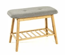 New Bank bambus-grau Truhen & Bänke