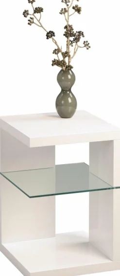 Clearance Beistelltisch DOMINGO Weiß Beistelltische|Beistelltische