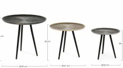 Hot Beistelltisch TAHIR 3er Set Beistelltische|Beistelltische