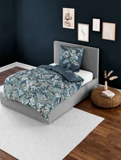 Outlet Bettwäsche Mako-Satin blau Bettwäsche|Bettwäsche