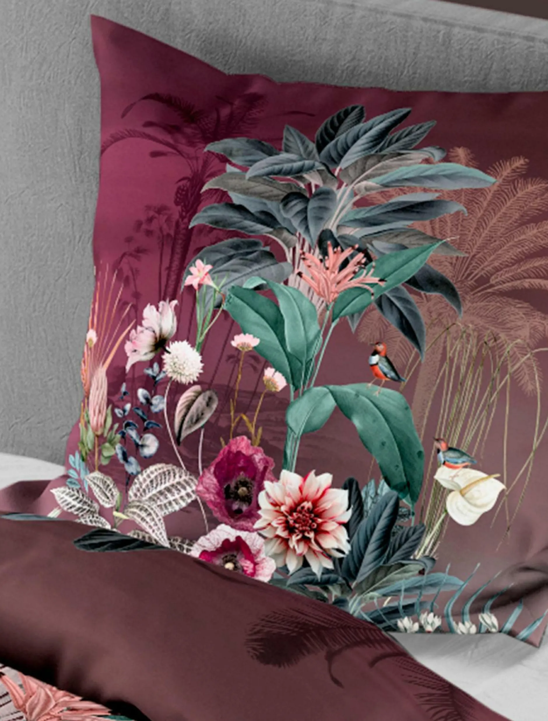 Online Bettwäsche Mako-Satin rubin Bettwäsche|Bettwäsche