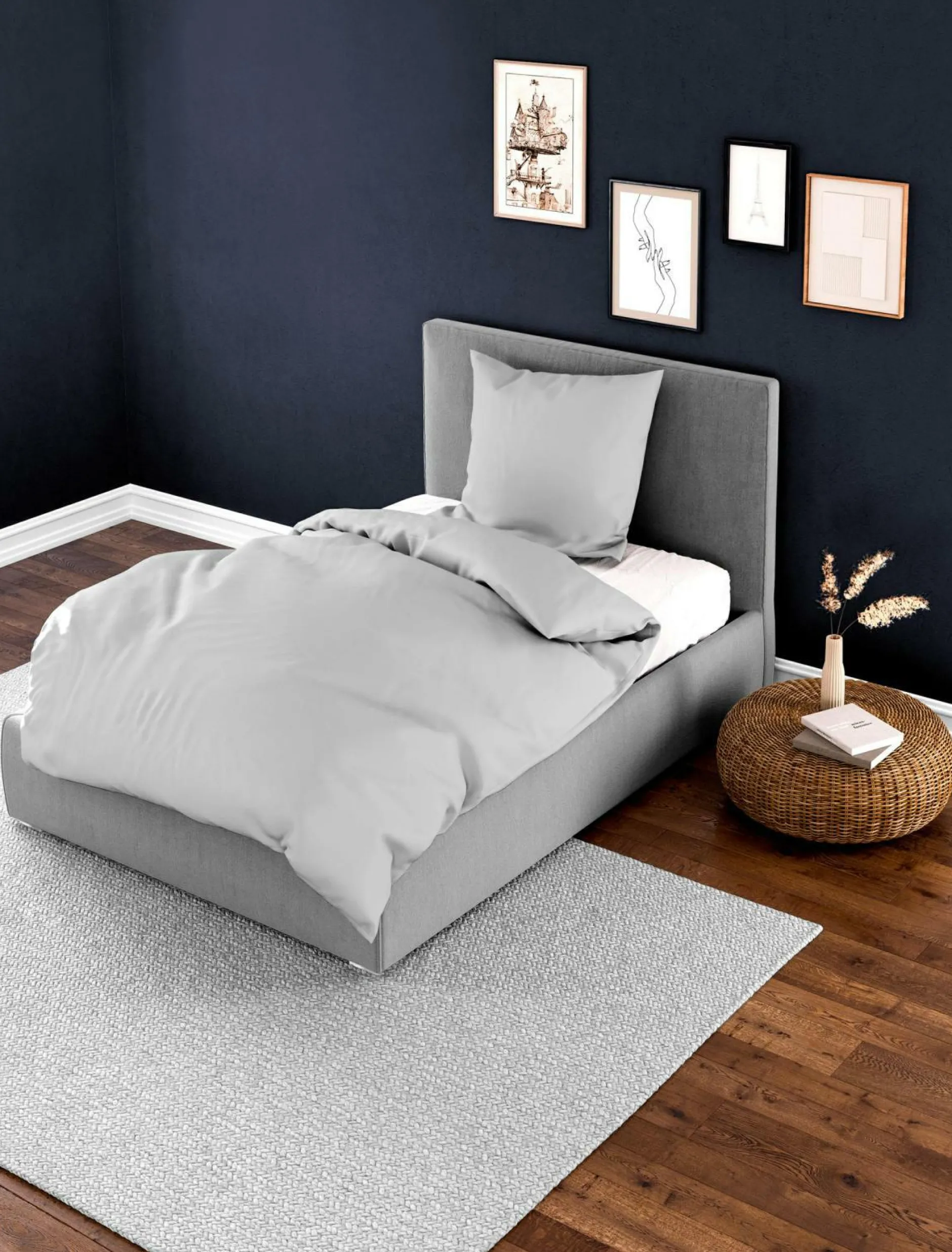 Clearance Bettwäsche Mako-Satin silber Bettwäsche|Bettwäsche