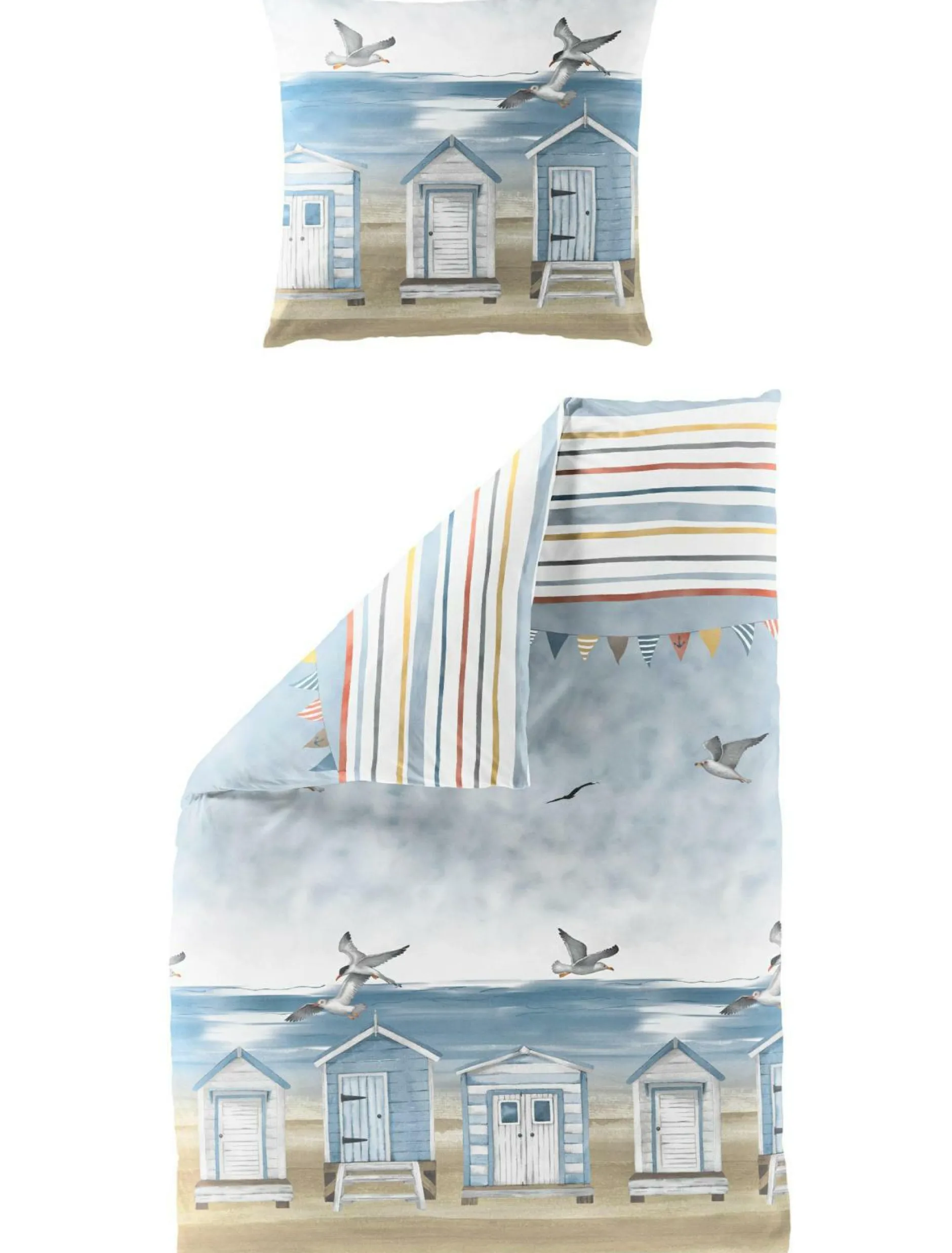 Outlet Bettwäsche Seersucker blau Bettwäsche|Bettwäsche