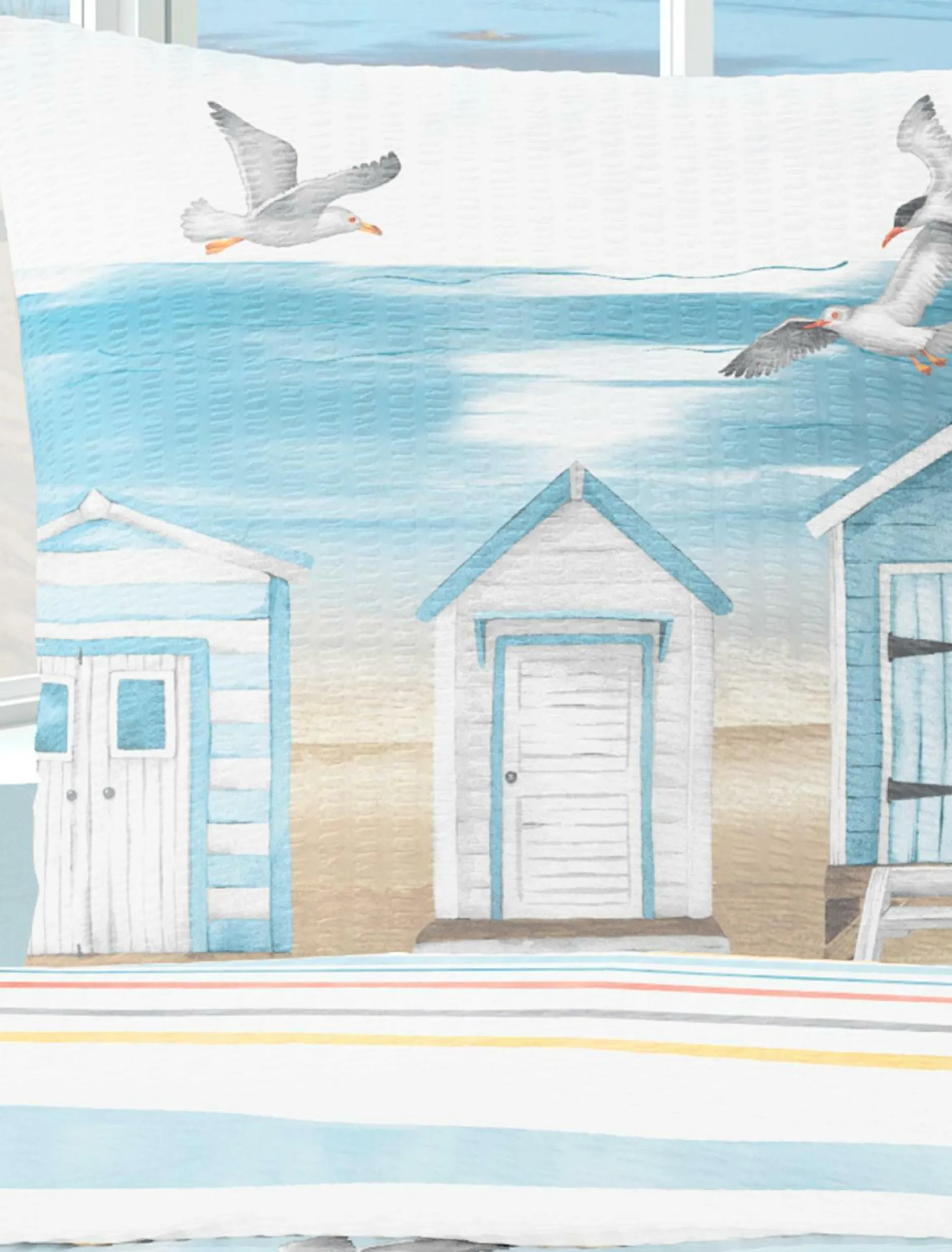 Outlet Bettwäsche Seersucker blau Bettwäsche|Bettwäsche