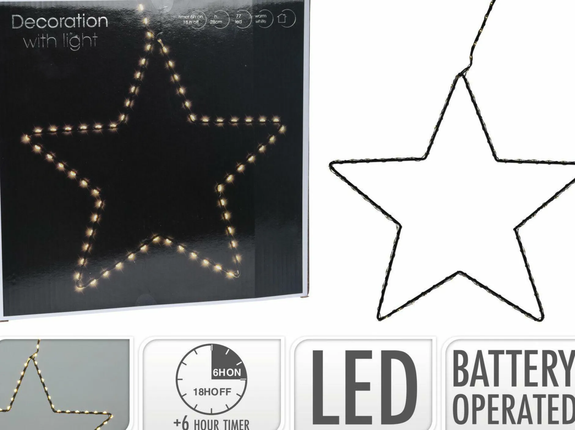 Outlet Christbaumschmuck Hänger Stern LED Weihnachtsbeleuchtung|Baumschmuck