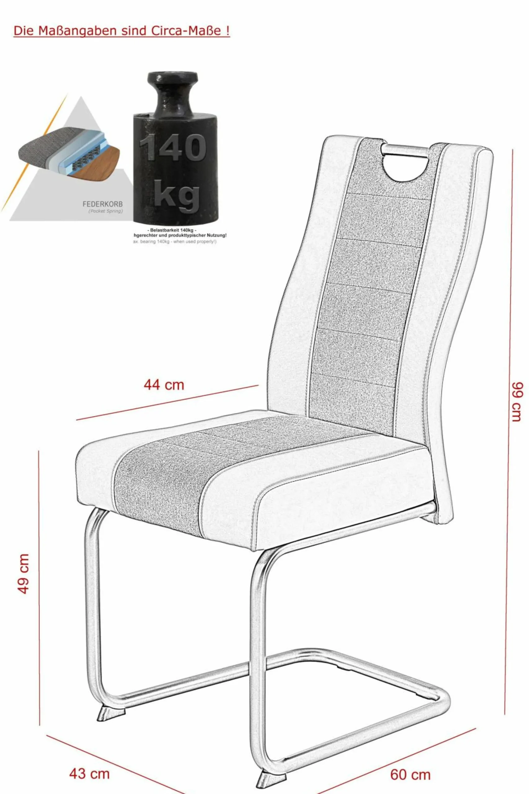 Best Freischwinger 2er Set Freischwingerstühle