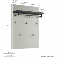 Clearance Garderobenpaneel NARDO Wandgarderoben|Wandgarderoben