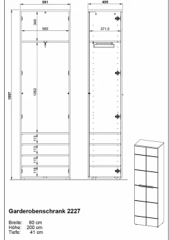 New Garderobenschrank ALEDO Garderobenschränke|Schränke