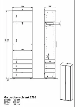 Garderobenschrank FREMONT Garderobenschränke|Schränke