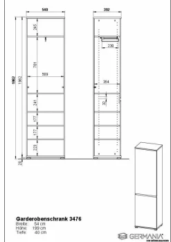 New Garderobenschrank GENT Garderobenschränke|Schränke