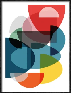 New Gerahmtes Bild COLORFUL HALF Holzbilder