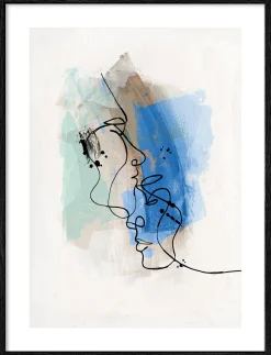 Discount Gerahmtes Bild FACE COUPLE Holzbilder