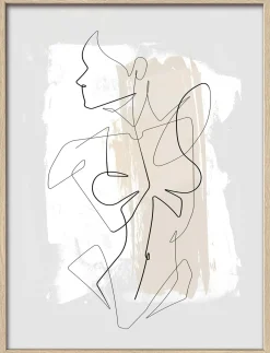 Clearance Gerahmtes Bild FEMALE ABSTRACT Holzbilder