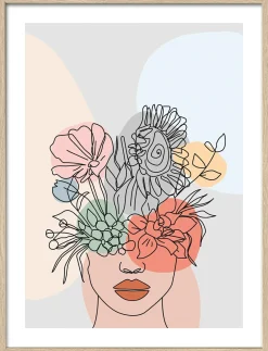 Discount Gerahmtes Bild FLOWERS ON THE Holzbilder