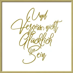 Best Gerahmtes Bild GLÜCKLICH SEIN Holzbilder|Bilder