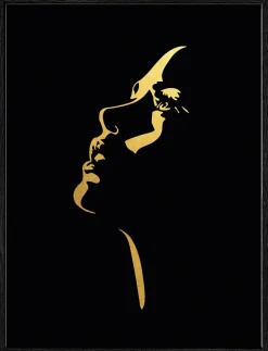 Best Gerahmtes Bild GOLDEN LIPS Holzbilder