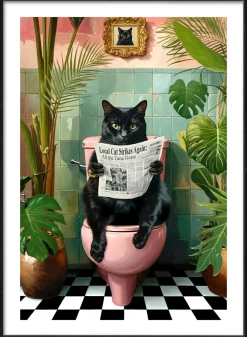 Gerahmtes Bild LUSTIGE KATZE Holzbilder|Bilder