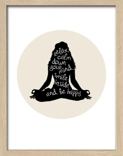 Gerahmtes Bild NAMASTE Holzbilder