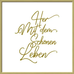 Clearance Gerahmtes Bild SCHÖNES LEBEN Holzbilder|Bilder