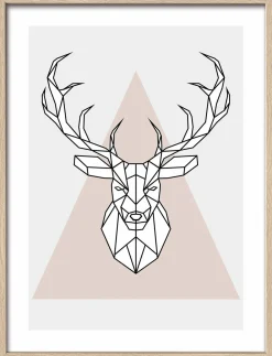 Outlet Gerahmtes-Bild DEER I Holzbilder