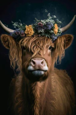 Glasbild FLOWER COW Glasbilder|Bilder