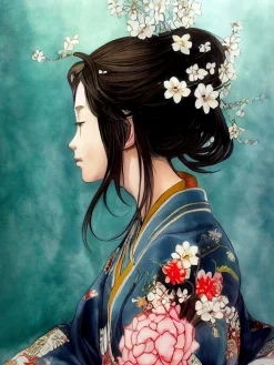 Glasbild GEISHA I Glasbilder|Bilder