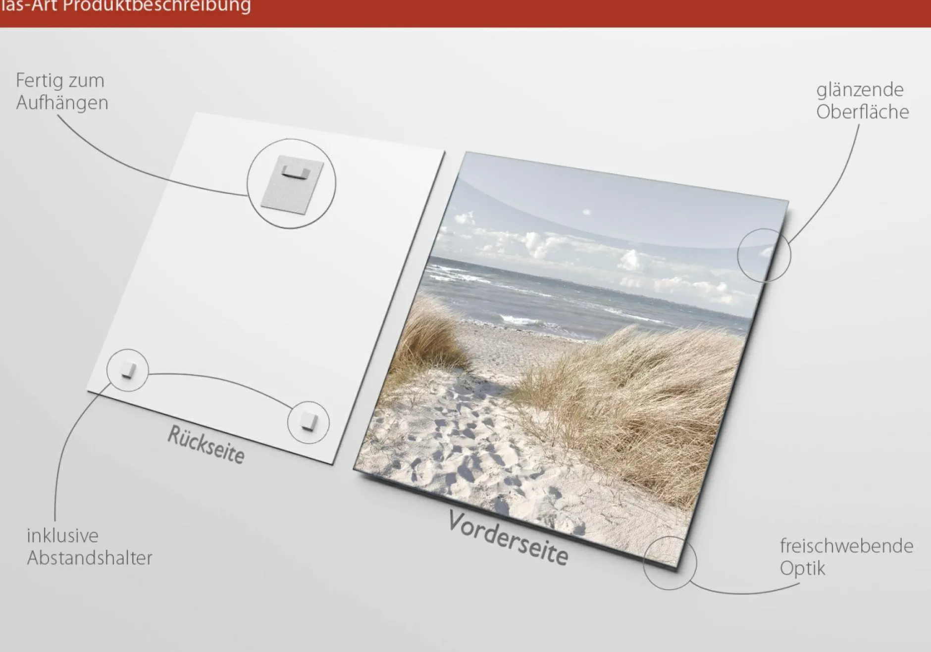 Outlet Glasbild OASE DER SINNE I Glasbilder