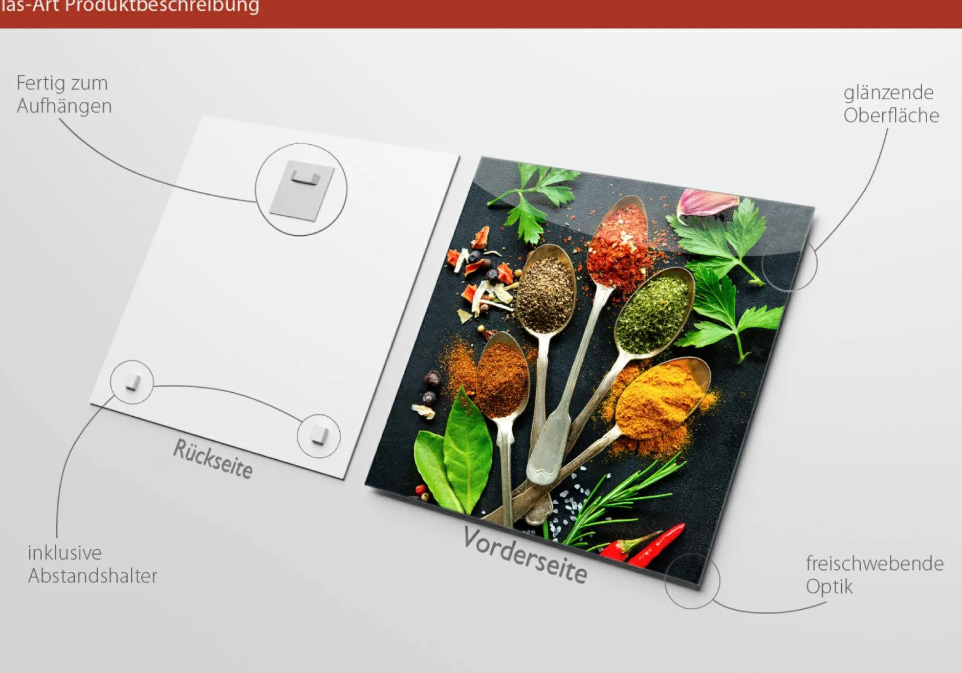 Hot Glasbild VINTAGE HERBAGE II Glasbilder