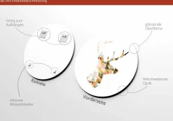 Best Glasbild WATERCOLOURED DEER I Glasbilder