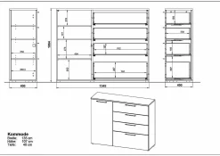 Outlet Highboard SUNNYVALE Highboards