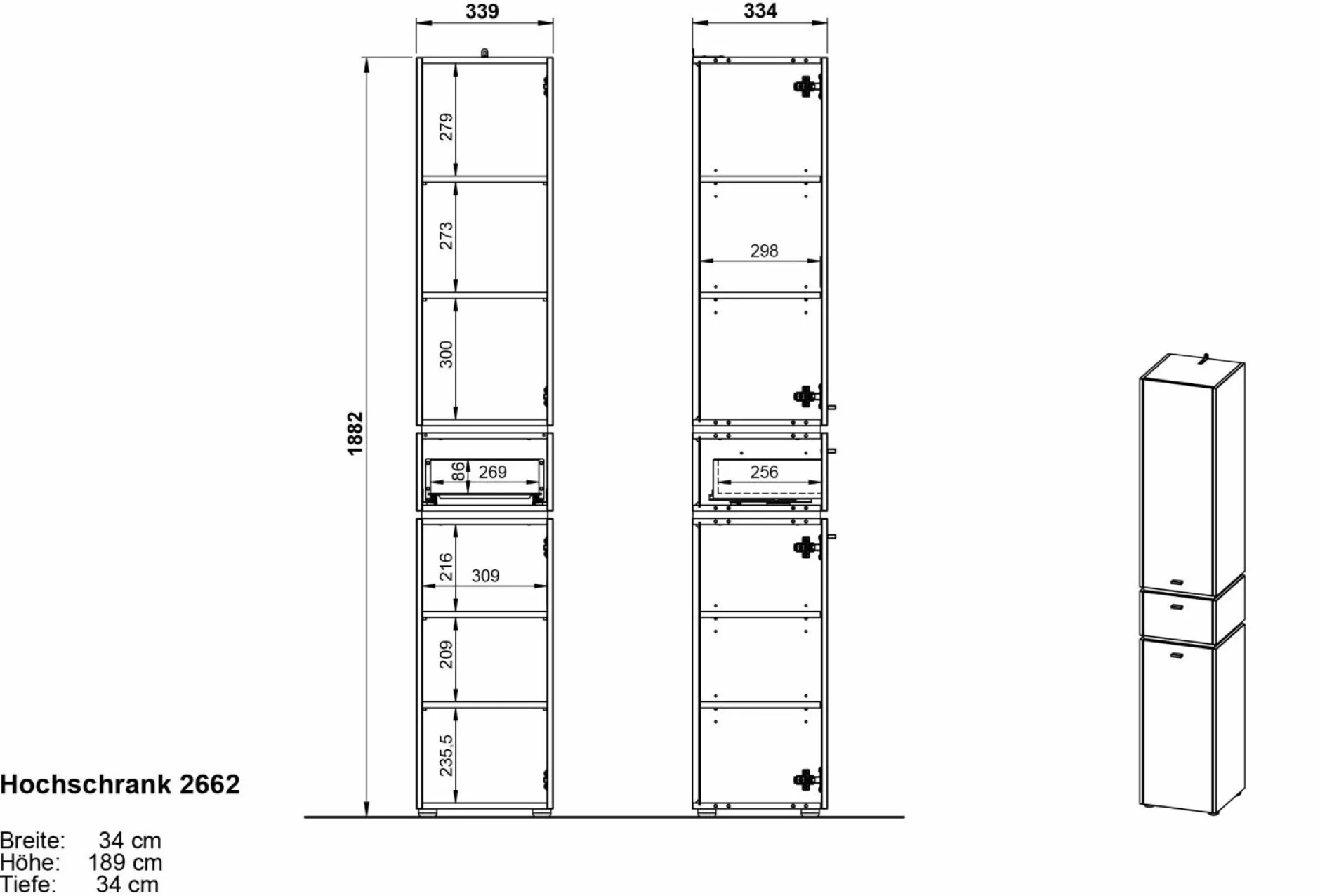 Hochschrank GIFU Hochschränke|Bad-Hochschränke