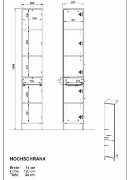 New Hochschrank YONKERS Hochschränke|Bad-Hochschränke
