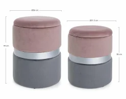 Discount Hocker POLINA 2er Set Hocker & Sitzwürfel|Hocker
