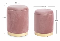 New Hocker POLINA 2er Set Hocker & Sitzwürfel|Hocker