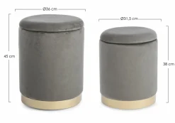 Discount Hocker POLINA 2er Set Hocker & Sitzwürfel|Hocker