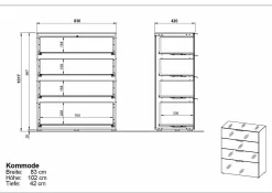 Outlet Kommode OAKLAND Kommoden|Kommoden