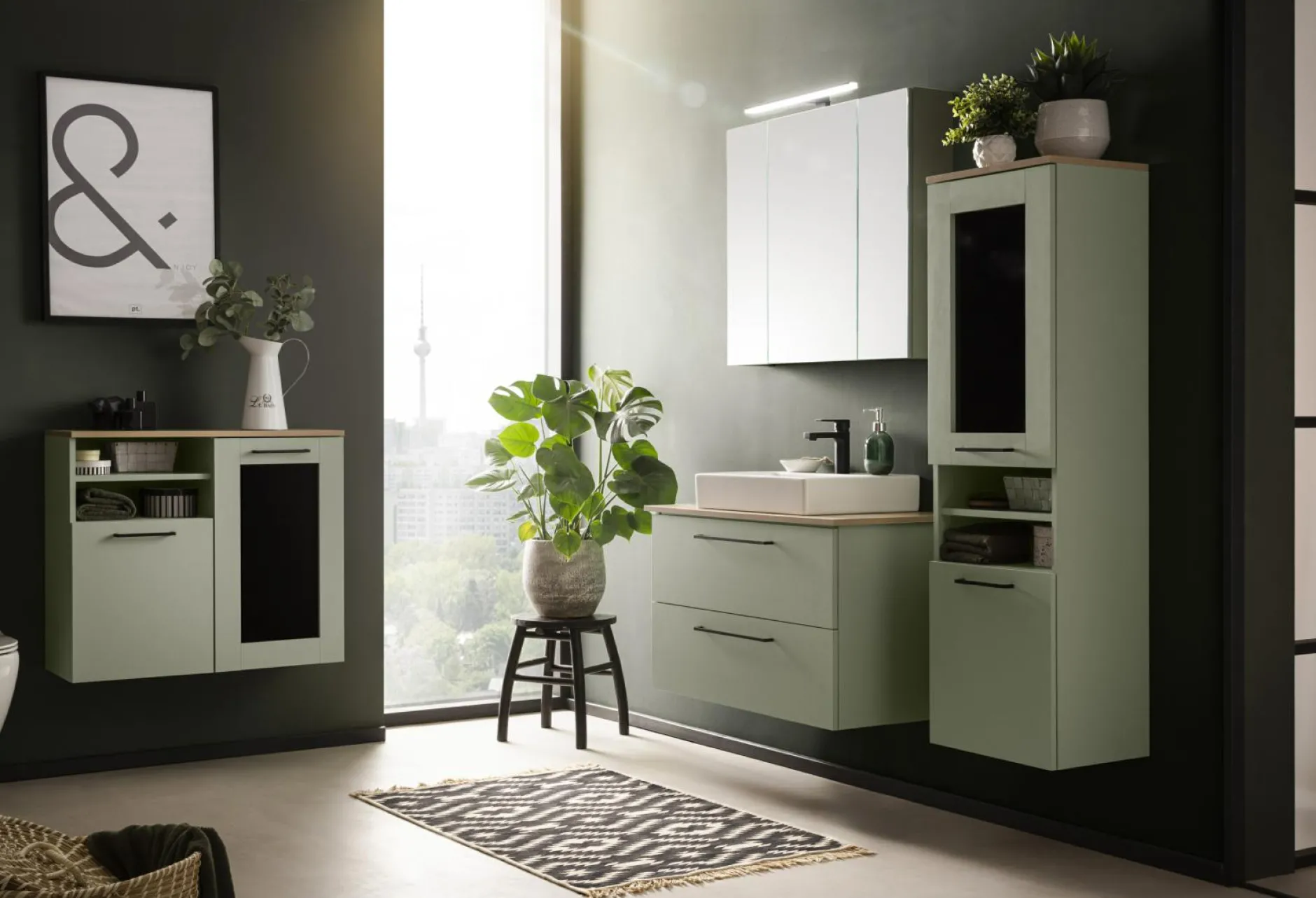 Outlet Midischrank SHANGRAO Hochschränke|Bad-Hochschränke