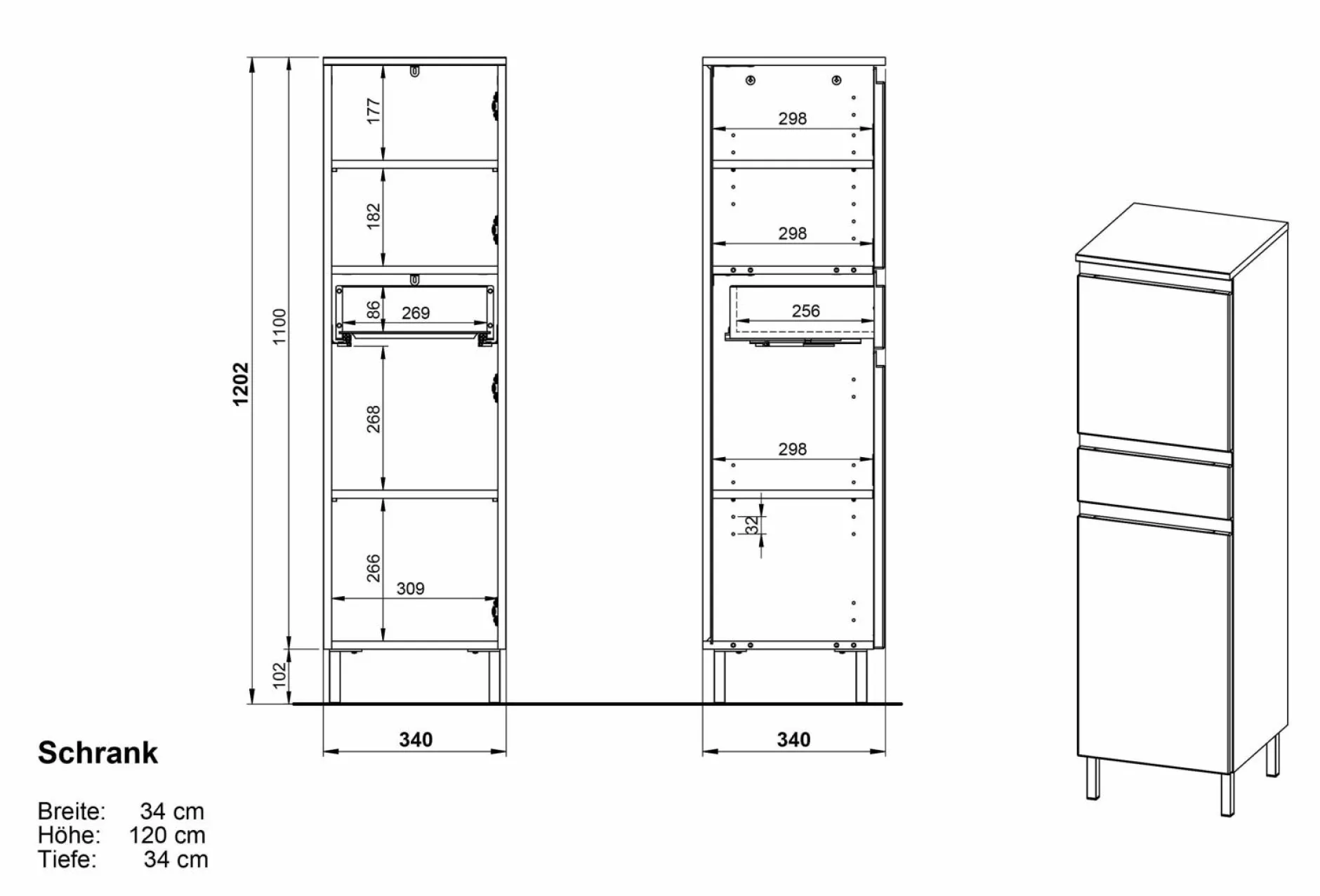 Discount Midischrank TORRANCE Hochschränke|Bad-Hochschränke