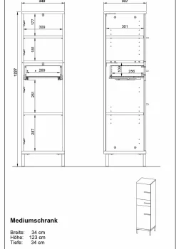 Clearance Midischrank YONKERS Hochschränke|Bad-Hochschränke