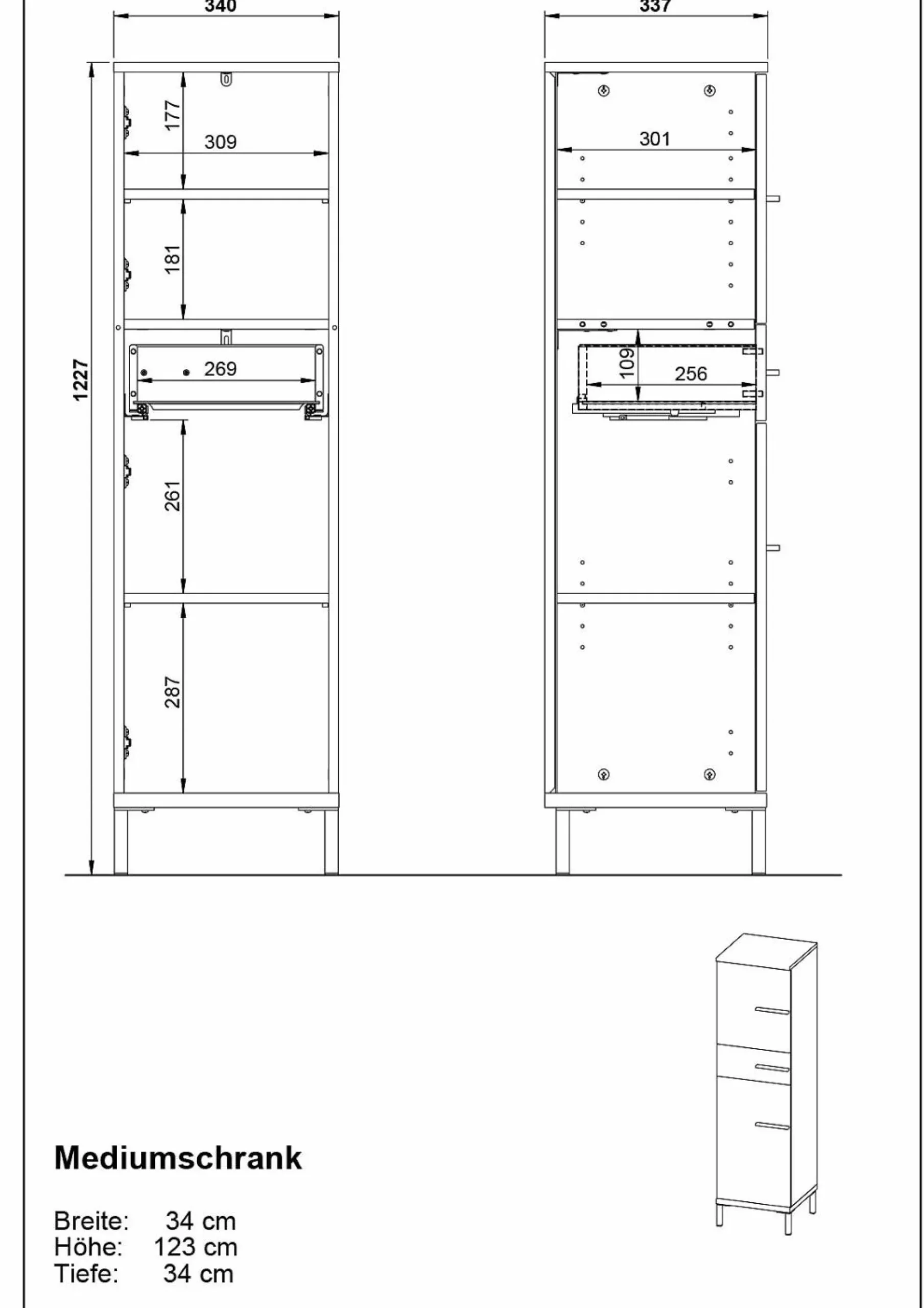 Clearance Midischrank YONKERS Hochschränke|Bad-Hochschränke