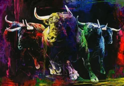 Hot Originalbild COLOURFUL BULLS Originalbilder