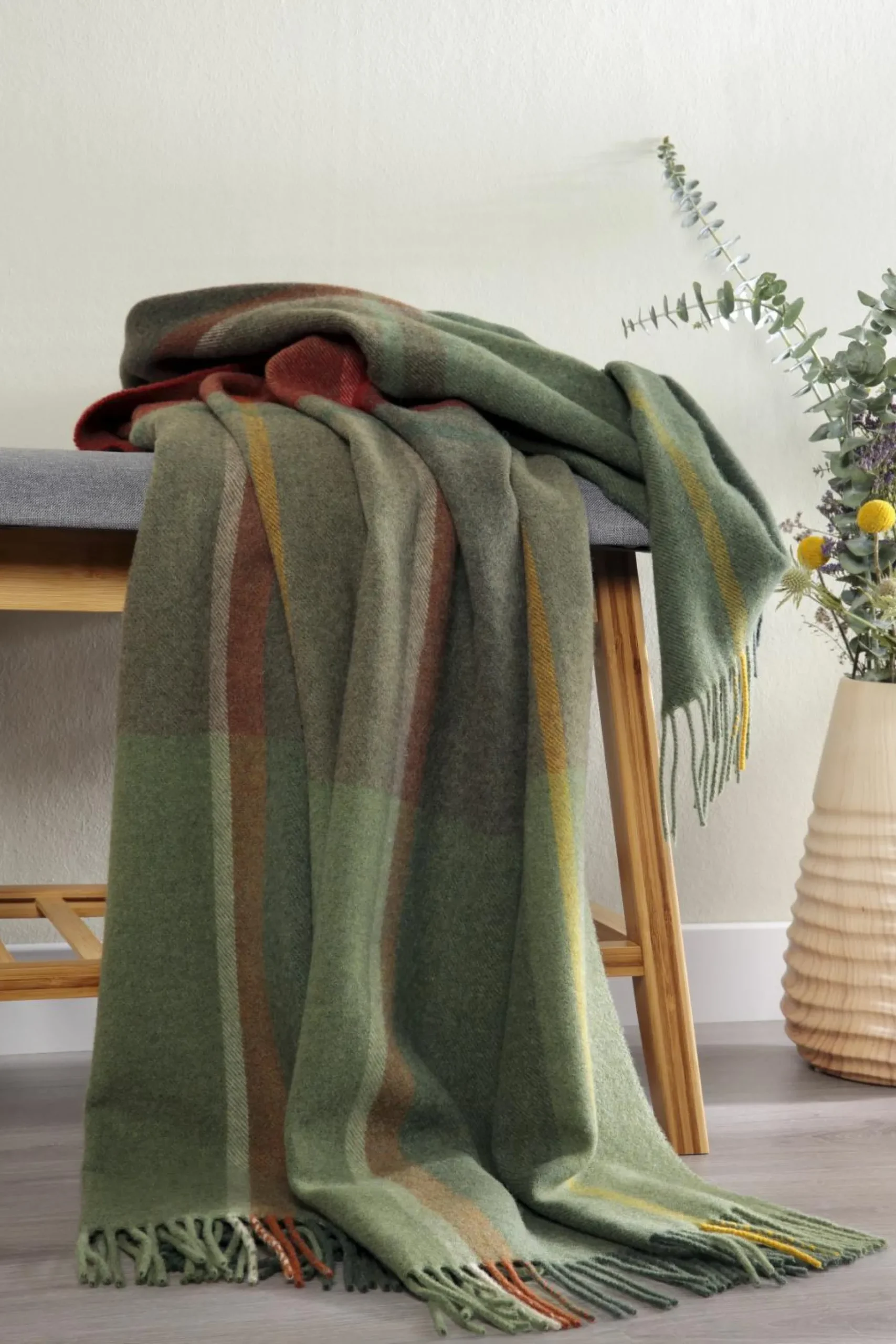 Outlet Plaid CASHMERE grün Decken|Decken & Kissen