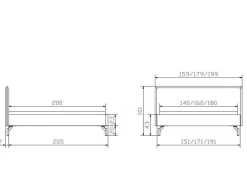 Outlet Polsterbett MARLA Betten|Polsterbetten