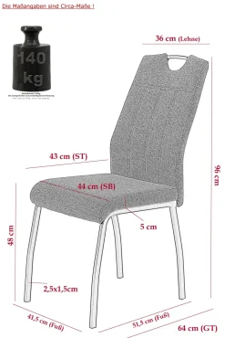 Hot Polsterstuhl ELIF III 2er Set Polsterstühle
