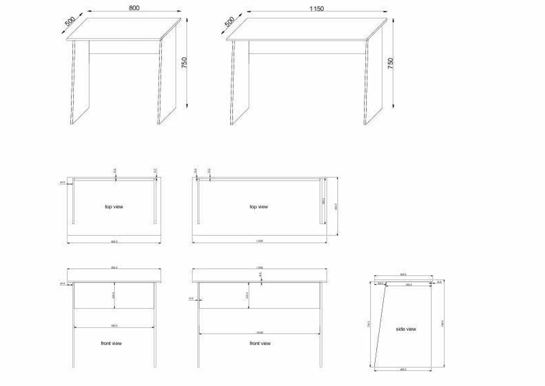 Clearance Schreibtisch MASOLA Mini Schreibtische|Schreibtische